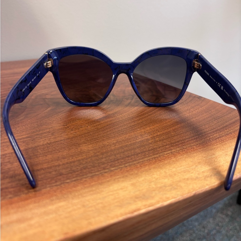Prada Deep Blue Cat-Eye Women's Sunglasses - Picture 3 of 4